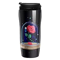 Beauty and Beast Reusable Travel Tumbler Double Wall Insulation Coffee Mug Hot & Cold Drink Cup with Lid