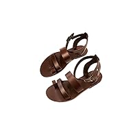 Ancient Greek Style Leather Sandals Thong Roman Handmade Womens Strappy Shoes Gladiator Spartan DAEDALUS Summer Flat Heel Slide Slip-On Lace-Up Flip Flops Colors Fashion Girls