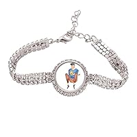 Miaoji Painting Watercolor Cat Boys Tennis Chain Anklet Bracelet Diamond Jewelry