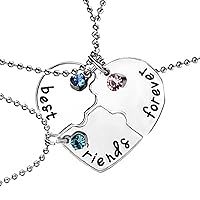 3PCS/SET Best Friend Forever Necklace Kit Rhinestone Bff Necklace Heart Shape Pendant Friendship Puzzle Stitching Necklace Jewellery Gift