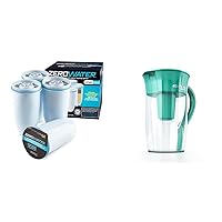 ZeroWater Official Replacement Filter - 5-Stage Filter Replacement 0 TDS & EcoFilter 10 Cup Filtered Pitcher, No Plastic Shell, Reduces Chlorine Smell and Taste