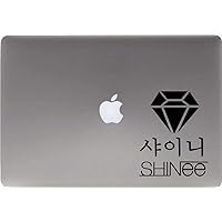 Shinee Korean Logo Vinyl Decal Sticker for Computer MacBook Laptop Ipad Electronics Home Window Custom Walls Cars Trucks Motorcycle Automobile and More (Black)