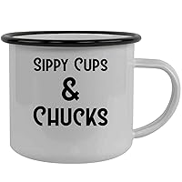Sippy Cups & Chucks - Stainless Steel 12oz Camping Mug, Black