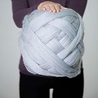 Giant Wool Yarn Chunky Arm Knitting Super Soft Wool Yarn Bulky Wool Roving Crochet Weaving Grey 9lb