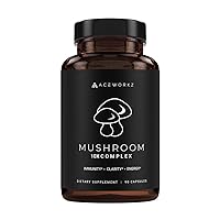 Mushroom Supplement - Lions Mane, Reishi and Cordyceps - 10 Mushroom Complex - Nootropic Brain Supplement for Memory & Focus - Immune Booster - Natural Energy & Stress Relief (90 Capsules)