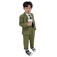 Boys' Two Pieces Notch Lapel Suit One Button Jacket Pants Tuxedos for Casual Daily Dinner