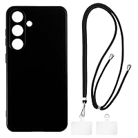 Samsung Galaxy S24 Case + Universal Mobile Phone Lanyards, Neck/Crossbody Soft Strap Silicone TPU Cover Bumper Shell for Samsung Galaxy S24