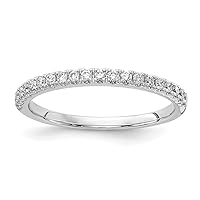 14k WhiteGold Lab Grown Diamond Si D E F 1/4ct Wedding Band Size 7.00 Jewelry for Women