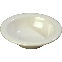 Carlisle FoodService Products Sierrus Reusable Plastic Bowl with Rim for Buffets, Restaurants, and Home, Melamine, 4.2 Ounces, Bone, (Pack of 48)