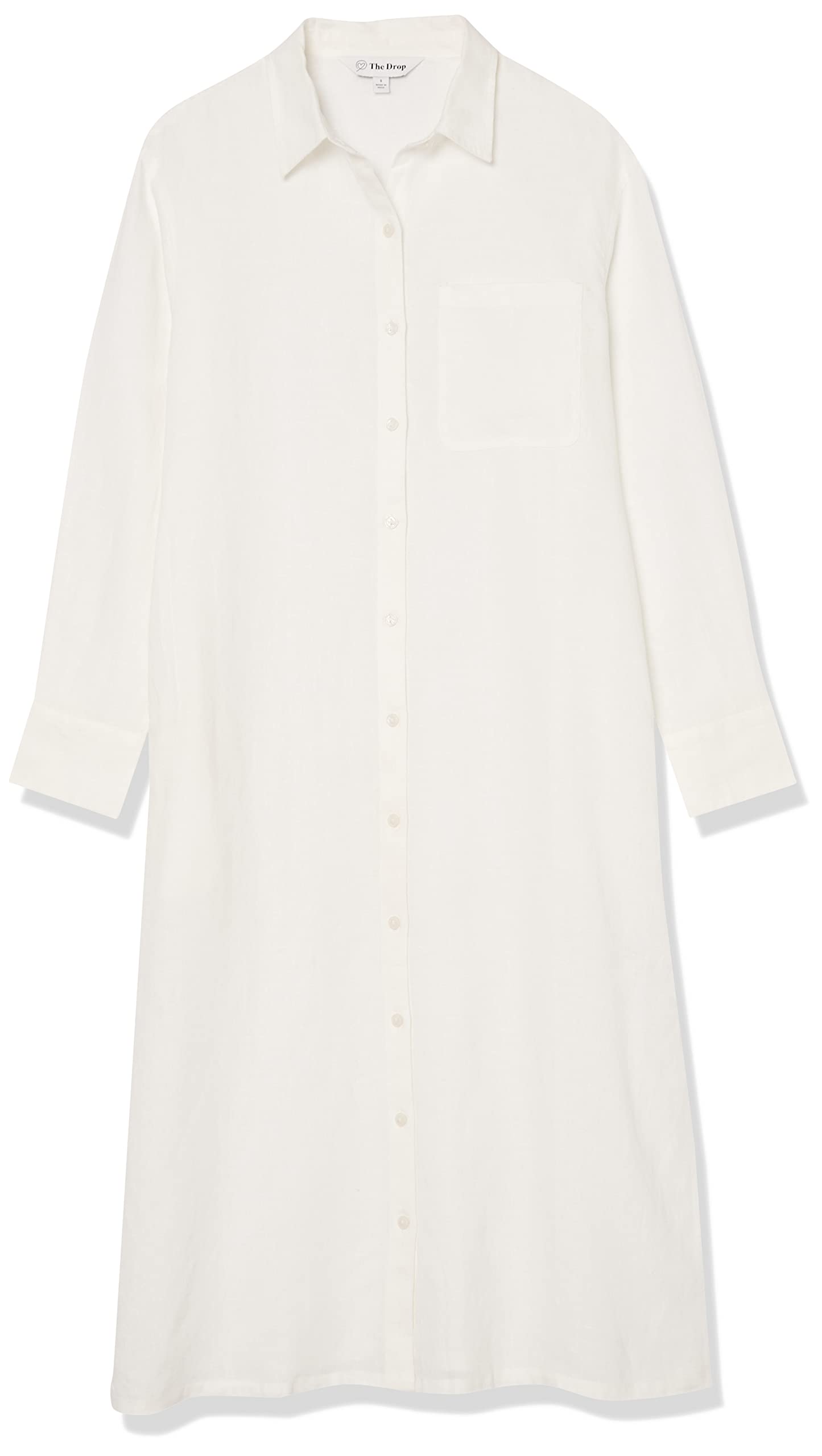 The Drop Women's Fiona Relaxed Linen Midi Shirt Dress