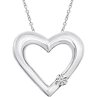 14K White Gold Diamond Heart Pendant (chain NOT included)