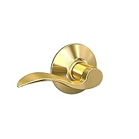 Schlage F10 V ACC 605 Accent Door Lever, Hall & Closet Passage Lock, Bright Brass
