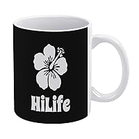 HiLife Hawaii Funny Coffee Mug with Handle Ceramic Diner Drink Cup for Coco Milk Tea Or Water Personalized Gift 11OZ
