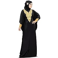 Nelam Gold Embroidered Black Kaftan Dubai Dress KF-003B