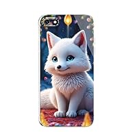 Cute Little White Fox for iPhone 6S Plus Case, [Not-Yellowing] [Military-Grade Drop Protection] Soft Shockproof Protective Slim Thin Phone Bumper Phone Cases for iPhone 6S Plus