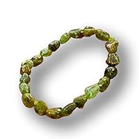 Peridot crystal healing natural metaphysical gemstone beaded bracelet from Pakistan - Peridot bracelet