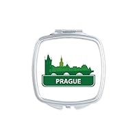 Prague Czech Republic Green Landmark Mirror Portable Compact Pocket Makeup Double Sided Glass