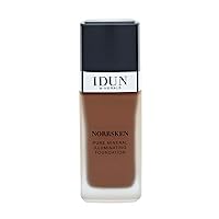 Liquid Norrsken Foundation - Silky Smooth Coverage - Luminous, Dewy Finish for Dry and Dull Skin - Water Resistant and Vegan Makeup - 225 Siv - Warm Dark Brown - 1.01 oz