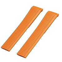 For Patek AQUANAUT Philippe 5968A 5164A 5167A Metal Pins Orange Brown Watch Belt Rubber Watchband 21mm Silicone Strap