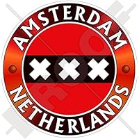 AMSTERDAM Flag NETHERLANDS Holland Dutch, Nederland 100mm (4