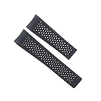 Ewatchparts 22MM RUBBER WATCH BAND STRAP COMPATIBLE WITH TAG HEUER CARRERA PENDULUM AQUARACER BLACK