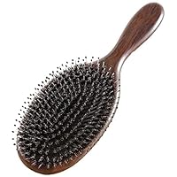 Wooden Brush,Natural Hair Brush with Bristles for All Hair Types,Anti Static Detangler,Small & Lightweight Hair Comb,Massage Scalp for Strong Healthy Hair Ideal Gift