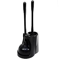 Casaphoria Toilet Plunger and Bowl Brush Combo for Bathroom Cleaning,Bathroom Accessories, Dark Black