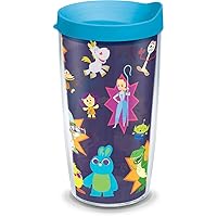 Disney Pixar Toy Story 4 Collage Made in USA Double Walled Insulated Tumbler Travel Cup Keeps Drinks Cold & Hot, 16oz, Classic
