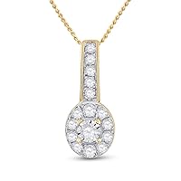 10kt Gold Womens Round Diamond Oval Pendant 1/4 Cttw Color G-H, Clarity I2 Fine Jewelry For Women