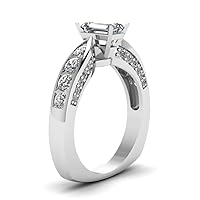 Choose Your Gemstone Tapered 1.50 Carat Diamond CZ Vintage Ring Sterling Silver Emerald Shape Vintage Engagement Rings Minimal Modern Design Birthday Gift Wedding Gift US Size 4 to 12