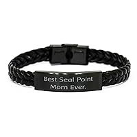 Inappropriate Seal Point Cat Gifts, Best Seal, Appreciation Birthday Braided Leather Bracelet Gifts For Cat Lovers From Friends, Leather bracelets for men, Braided leather bracelets for men, Leather