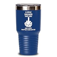 Brewer Rude 20 oz 30 oz Insulated Tumbler Fuck Off Adult Dirty Humor, Gift For Coworker Leaving Curse Word Middle Finger Cup Swearing Appreciation