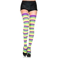 4708-AS Shown Tri Color Thigh High - One Size Multicoloured