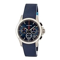 Longines Conquest V.H.P. Stainless Steel on Blue Rubber Strap Men's Watch - Model Number: L3.717.4.96.9