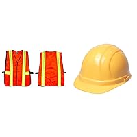 G & F 41113 Industrial Safety Vest with ERB 19952 Omega II Cap Style Hard Hat