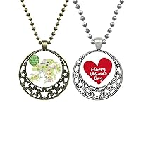 Hong Kong Map Attractions China Pendant Necklace Mens Womens Valentine Chain