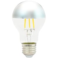 80509 LED A19 Clear Filament Style Light Bulb, 6 Watts (40 Watt Equivalent), 600 Lumens, 120 Volts, Dimmable, Medium E26 Base, UL Listed, Silver Bowl, 2700K Soft White, 1 Pack