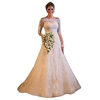 Plus Size Off Shoulder Sequins Bridal Ball Gowns Train Lace up Corset Wedding Dresses for Bride Long Sleeve