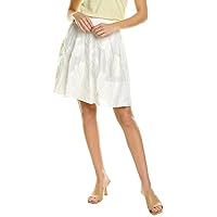 Vince Womens Fil Coupe Short Tiered Scooter Skirt, Optic White, X-Small US
