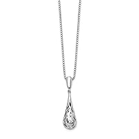 925 Sterling Silver Polished Spring Ring White Ice Diamond Necklace 18 Inch Measures 8mm Wide Jewelry Gifts for Women