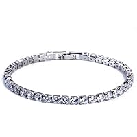 Luxury 4mm Cubic Zirconia Tennis Bracelets Iced Out Chain Crystal Wedding Bracelet For Women Men Silver Bracelet Jewelry Clever fashion