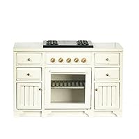 Melody Jane Dolls Houses Dollhouse White Oven & Hob Unit Stove JBM Miniature Kitchen Furniture