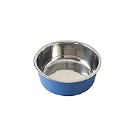 PSM Pet Supplies Stainless Steel Dog Bowl Cat Bowl Cat Dog Dumpling Dog Basin Stainless Steel Pet Bowl (Color : Small, Size : Blue)