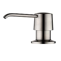 PBF Built in Soap Dispenser for Kitchen Sink, Lotion Dispenser with Above The Sink Refillable Bottle, Brass Pump Head, for countertop, Brushed Nickel