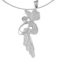 Silver Fairy Necklace | Rhodium-plated 925 Silver Fairy Pendant with 18