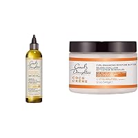 Carol's Daughter Coco Creme Coil Enhancing Butter and Goddess Strength 7 Oil Blend for Curly Hair, 12 oz and 4.2 oz