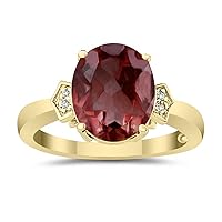 Genuine Gemstone and Diamond Spark Ring in 10k Yellow Gold