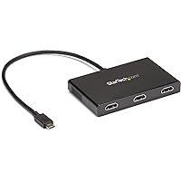 StarTech.com 3-Port USB-C Multi-Monitor Adapter, USB Type-C to 3x HDMI MST Hub, Triple 1080p 60Hz HDMI Laptop Display Extender / Splitter, Extra-Long Built-In Cable, Windows Only (MSTCDP123HD)