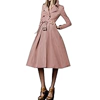 Retro Belted Skirted Double-Breasted Trench Coat 1x-10x