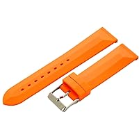 Clockwork Synergy - 2- Piece Ss Divers Silicone Watch Band Strap 26mm - Orange - Male and Female Watches